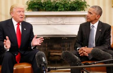 Donald Trump reaccionó con ironía al discurso de su antecesor Barack Obama y aseguró que se quedó “dormido” escuchándolo. Foto: AP