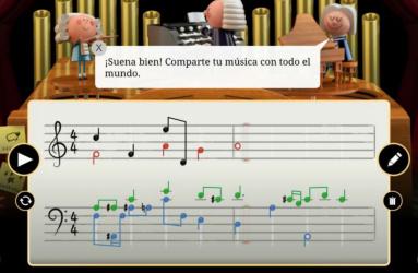 Aunque no tengas conocimientos musicales, puedes escribir notas a alzar y el Doodle de hoy las convertirá esas notas en composiciones armónicas por medio de la Inteligencia Artificial. Imagen: Captura de pantalla Google