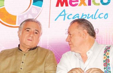 Miguel Torruco, secretario de Turismo, y Héctor Astudillo, gobernador de Guerrero. Foto: Quetzalli González