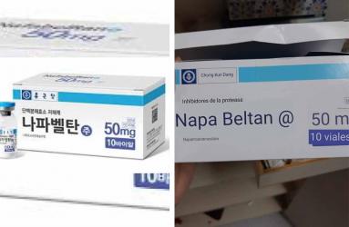 Aguas, este es un medicamento de dudosa procedencia de nombre comercial “Napabeltan, este producto no debe ser utilizado para tratar covid-19. Foto: Especial Excélsior