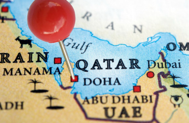 Mapa de ubicación de Qatar