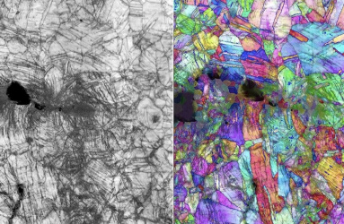 Imagenes de microscopio que muestran estructura del metal