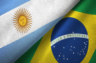 bandera de Argentina y bandera de Brasil