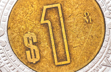 Moneda de un peso mexicano.