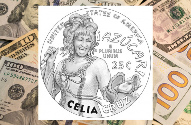 Nueva moneda de 25 centavos de Celia Cruz. 