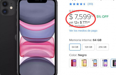 Anuncio de venta de iPhone 11 en 7,599 pesos