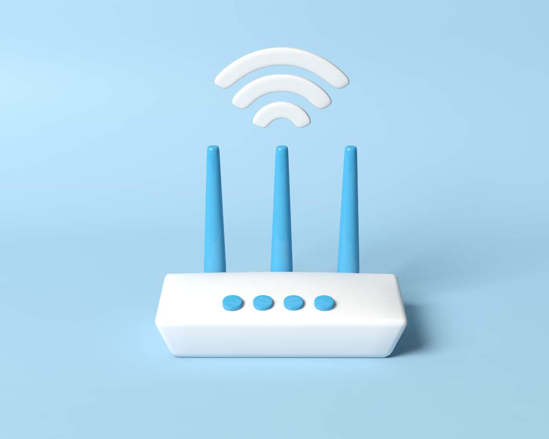 Router con símbolo de WiFi. 